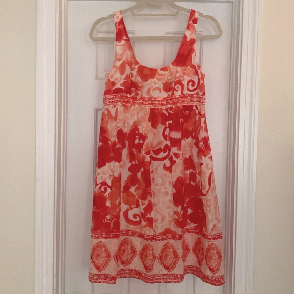 Adrianna Papell Women's Dress Size 4 Bungalow Girl Cotton Blend Colorful